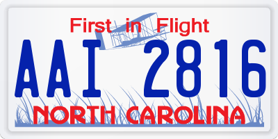 NC license plate AAI2816