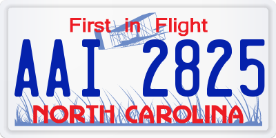 NC license plate AAI2825