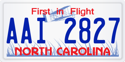 NC license plate AAI2827