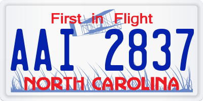 NC license plate AAI2837