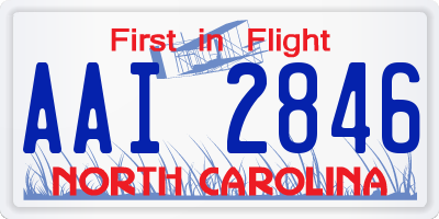NC license plate AAI2846