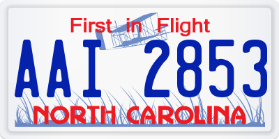 NC license plate AAI2853