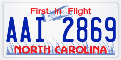 NC license plate AAI2869