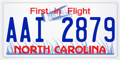 NC license plate AAI2879