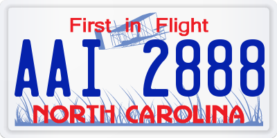 NC license plate AAI2888