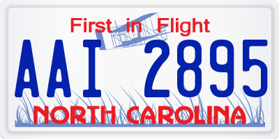 NC license plate AAI2895