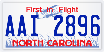 NC license plate AAI2896