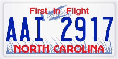 NC license plate AAI2917