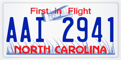 NC license plate AAI2941