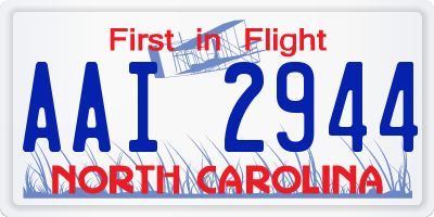 NC license plate AAI2944
