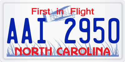 NC license plate AAI2950