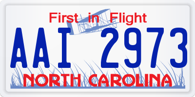 NC license plate AAI2973