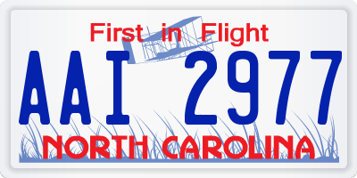 NC license plate AAI2977