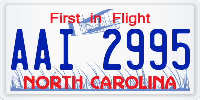 NC license plate AAI2995