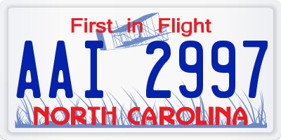NC license plate AAI2997