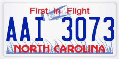 NC license plate AAI3073