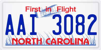 NC license plate AAI3082
