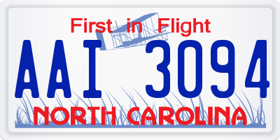 NC license plate AAI3094