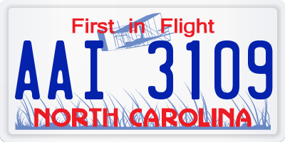 NC license plate AAI3109