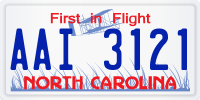 NC license plate AAI3121
