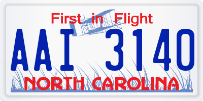 NC license plate AAI3140