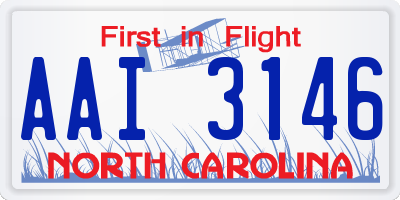 NC license plate AAI3146