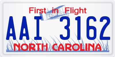 NC license plate AAI3162