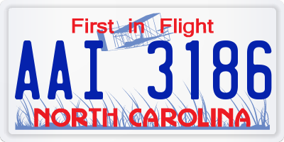 NC license plate AAI3186