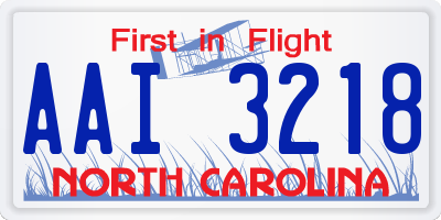 NC license plate AAI3218