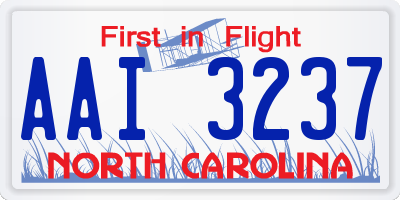 NC license plate AAI3237