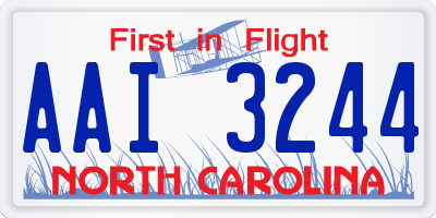 NC license plate AAI3244