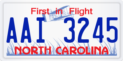 NC license plate AAI3245