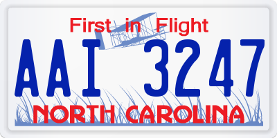 NC license plate AAI3247