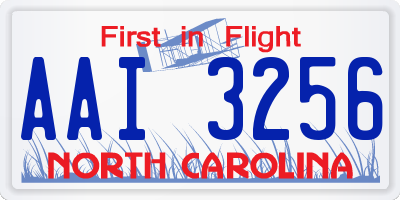 NC license plate AAI3256