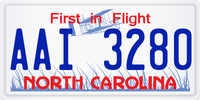 NC license plate AAI3280