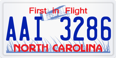 NC license plate AAI3286