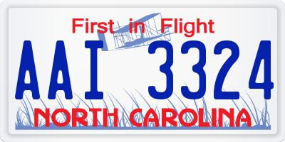 NC license plate AAI3324