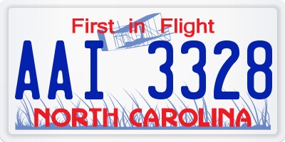 NC license plate AAI3328