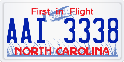 NC license plate AAI3338