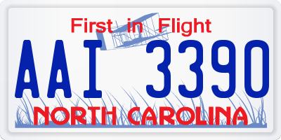 NC license plate AAI3390