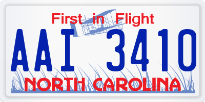 NC license plate AAI3410