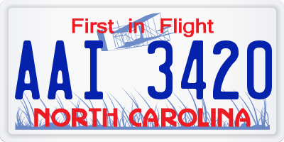 NC license plate AAI3420