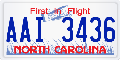 NC license plate AAI3436