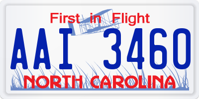 NC license plate AAI3460