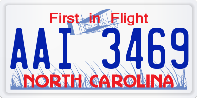 NC license plate AAI3469