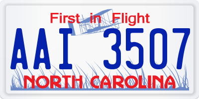 NC license plate AAI3507