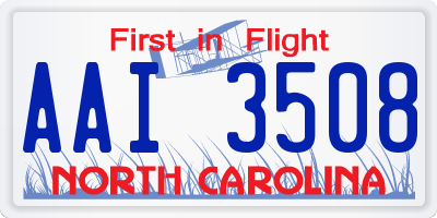 NC license plate AAI3508