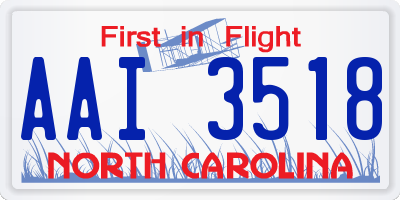 NC license plate AAI3518