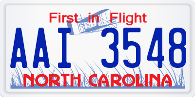 NC license plate AAI3548