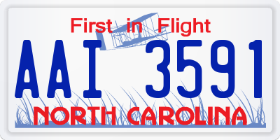 NC license plate AAI3591